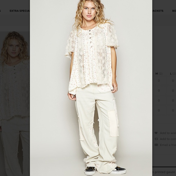 🎁 POL “Venice” POl Printed Gauze Top with Ruffle and Pearl Detail 56 - Picture 4 of 4